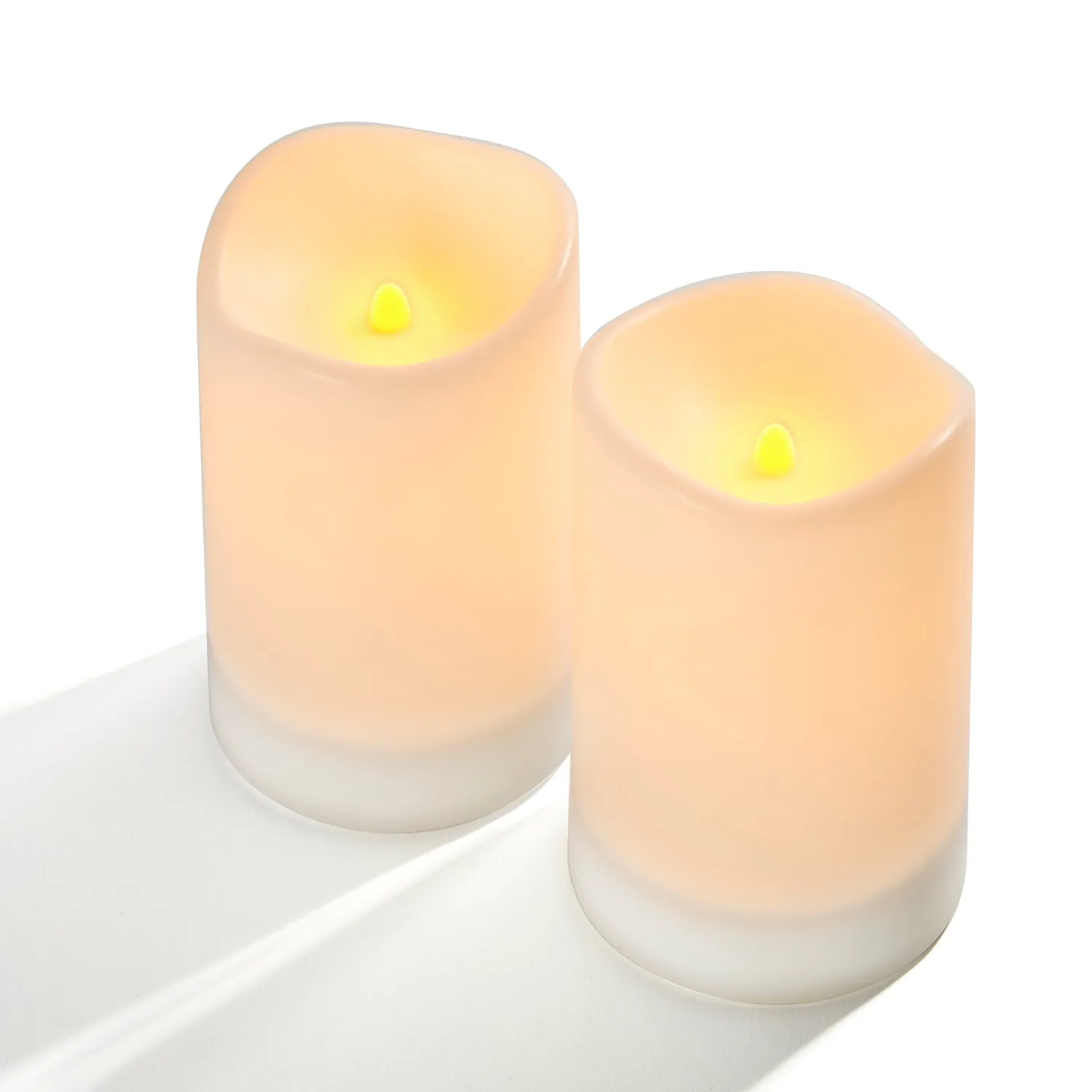Thea Solar Powered Candles, Set of Two, 4"x 6"