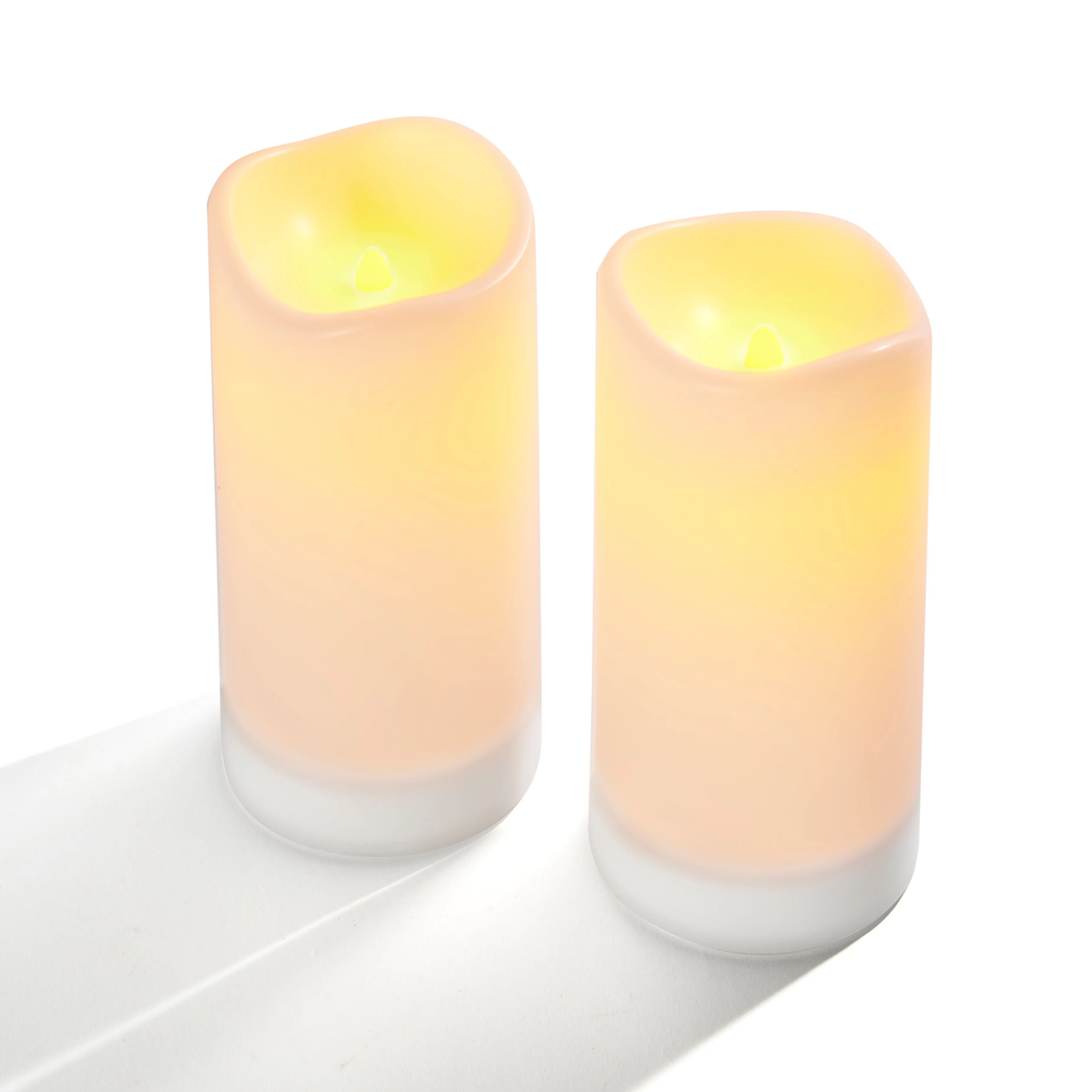 Thea Solar Powered Candles, Set of Two, 4"x 8"