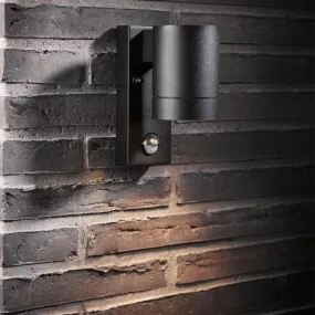 Tin Maxi Sensor Outdoor Wall Light in Black or Aluminium