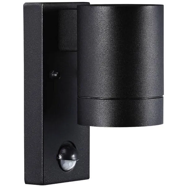 Tin Maxi Sensor Outdoor Wall Light in Black or Aluminium