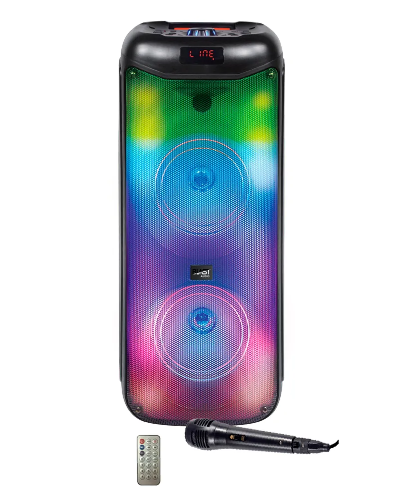 TOPTECH BLA-88 2x8" Bluetooth Party Speakers with Disco Lights, 10,000W Power, Wireless Microphone