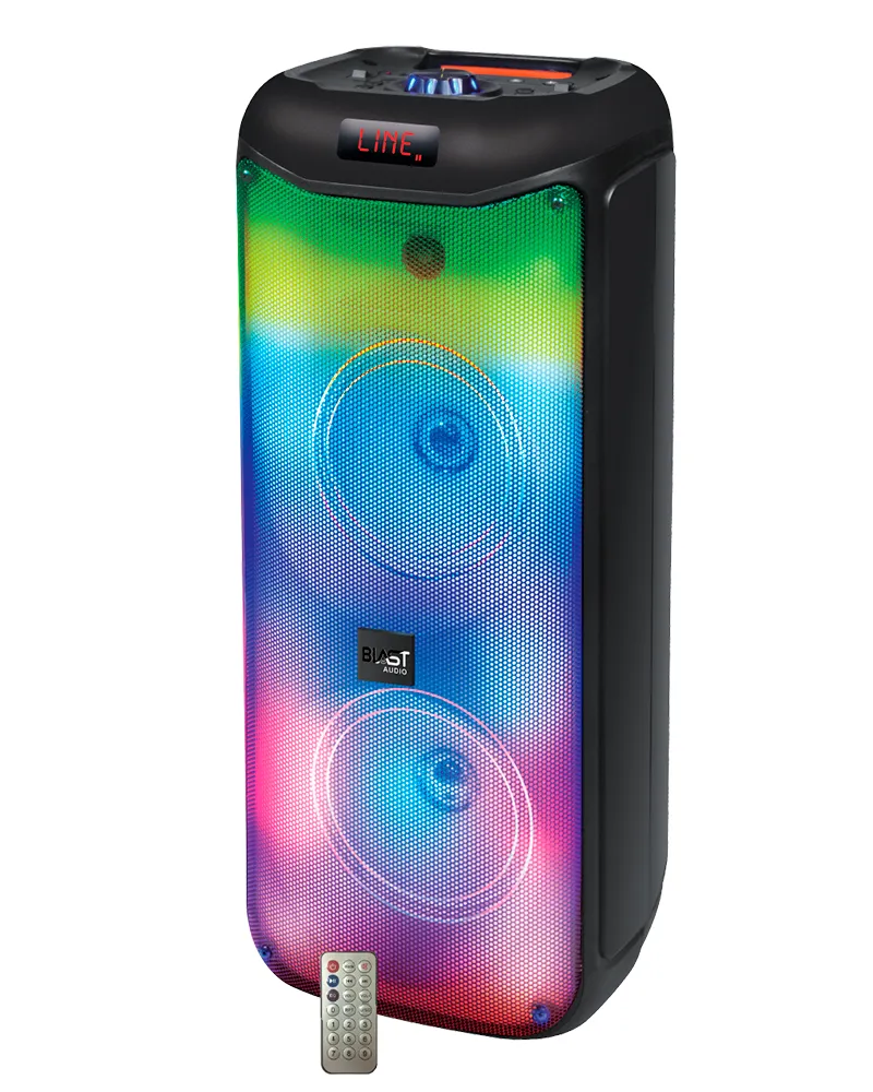 TOPTECH BLA-88 2x8" Bluetooth Party Speakers with Disco Lights, 10,000W Power, Wireless Microphone