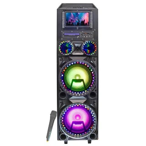 TOPTECH VIVID-210 2×10 Inch Bluetooth Speakers with LED Lights & Multi-Media Features