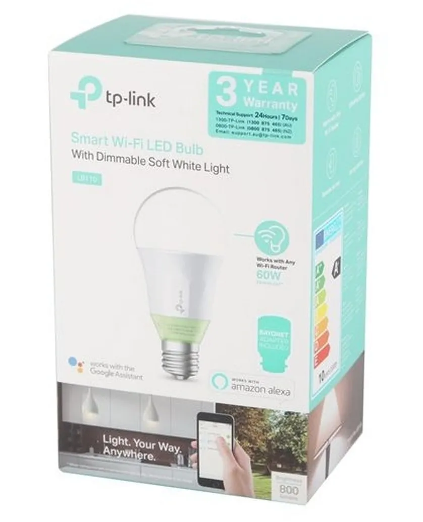 TP-Link Dimmable White WiFi Smart LED Globe 10Watt 240Volt ES/BC - Part # LB110