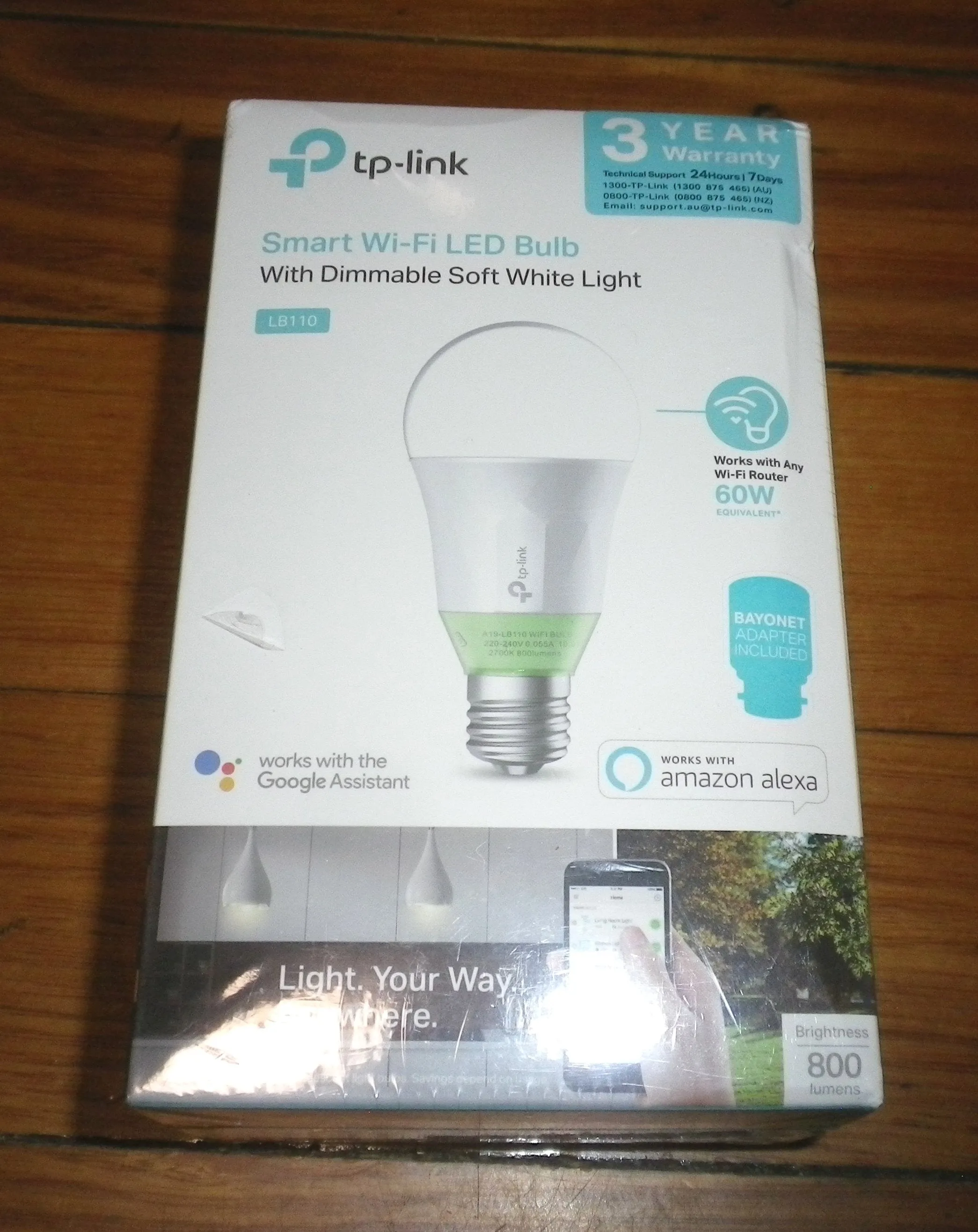 TP-Link Dimmable White WiFi Smart LED Globe 10Watt 240Volt ES/BC - Part # LB110