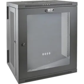 Tripp Lite by Eaton SmartRack 15U Low-Profile Switch-Depth Wall-Mount Half-Height Rack Enclosure, Clear Acrylic Window, Hinged Back