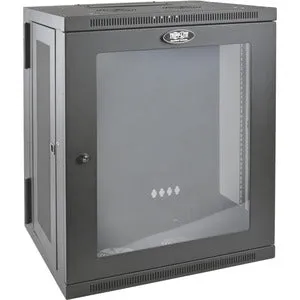 Tripp Lite by Eaton SmartRack 15U Low-Profile Switch-Depth Wall-Mount Half-Height Rack Enclosure, Clear Acrylic Window, Hinged Back