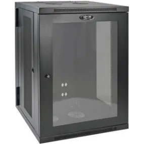 Tripp Lite by Eaton SmartRack 18U Low-Profile Switch-Depth Wall-Mount Half-Height Rack Enclosure, Clear Acrylic Window, Hinged Back