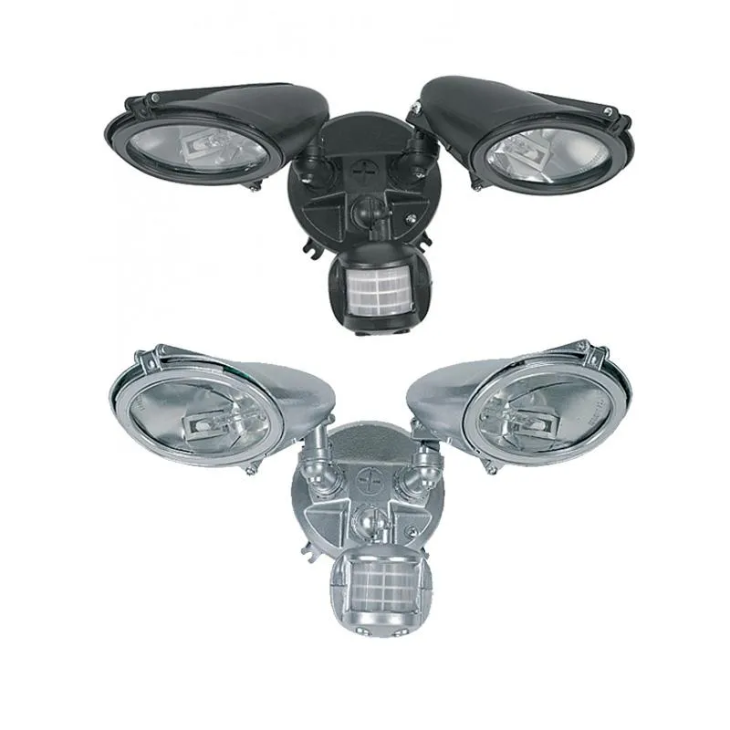 Twin Flood Light with Sensor R7s in Black/White Superlux Lighting - KS200-BL, KS200-SI
