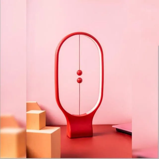 Unique Magnetic Design Clock Tabletop LED Lamp With Base