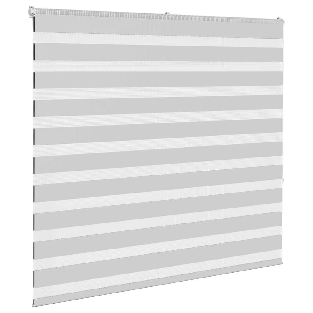 vidaXL Zebra Blind Light Grey 160x150 cm Fabric Width 155.9 cm Polyester