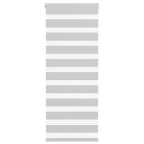 vidaXL Zebra Blind Light Grey 55x150 cm Fabric Width 50.9 cm Polyester