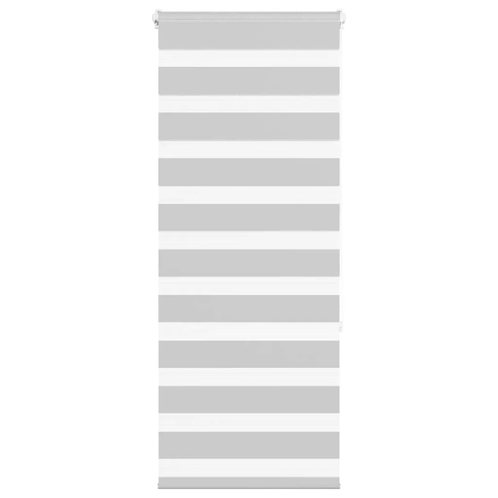 vidaXL Zebra Blind Light Grey 55x150 cm Fabric Width 50.9 cm Polyester
