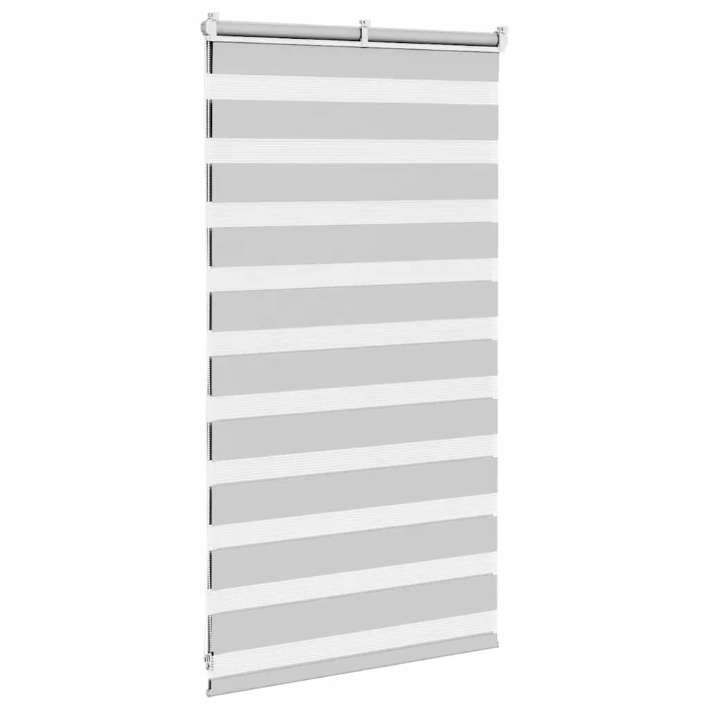vidaXL Zebra Blind Light Grey 90x100 cm Fabric Width 85.9 cm Polyester