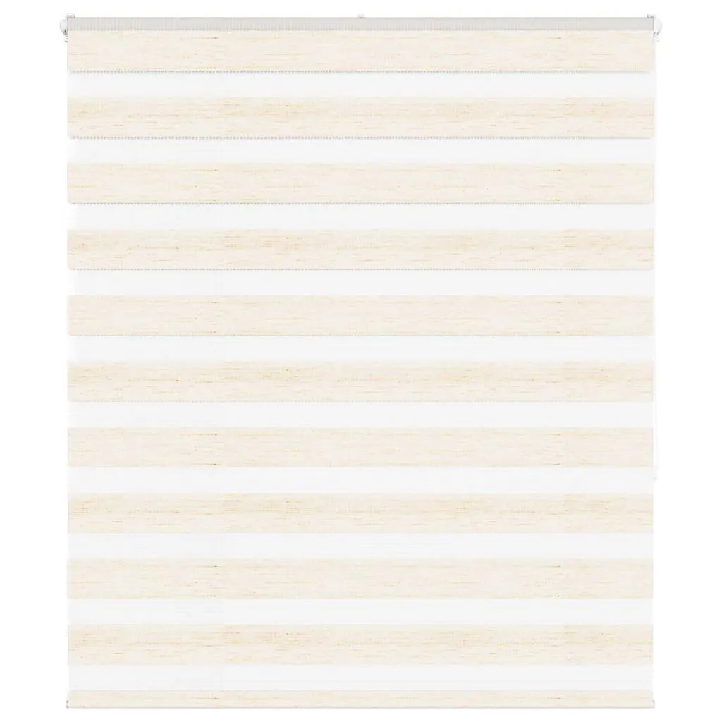 vidaXL Zebra Blind Marble Beige 130x150 cm Fabric Width 125.9 cm Polyester