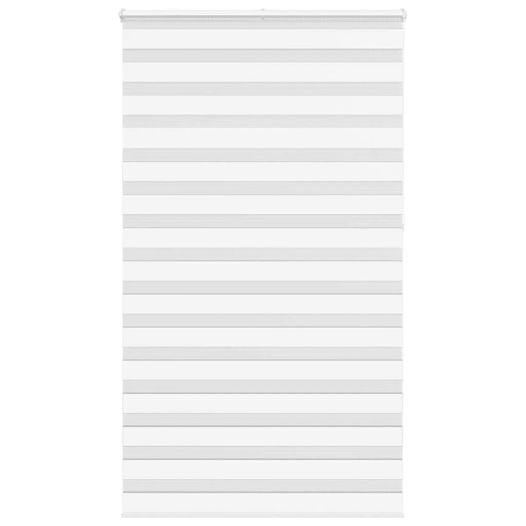 vidaXL Zebra Blind White 130x230 cm Fabric Width 125.9 cm Polyester