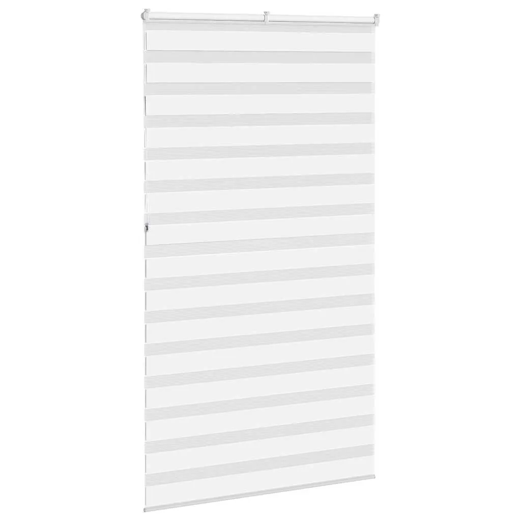 vidaXL Zebra Blind White 130x230 cm Fabric Width 125.9 cm Polyester