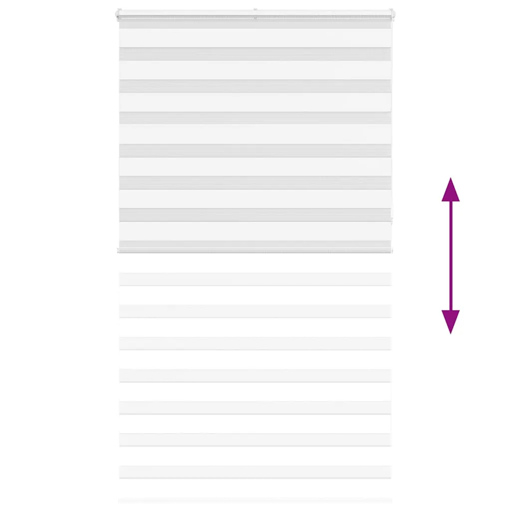 vidaXL Zebra Blind White 130x230 cm Fabric Width 125.9 cm Polyester