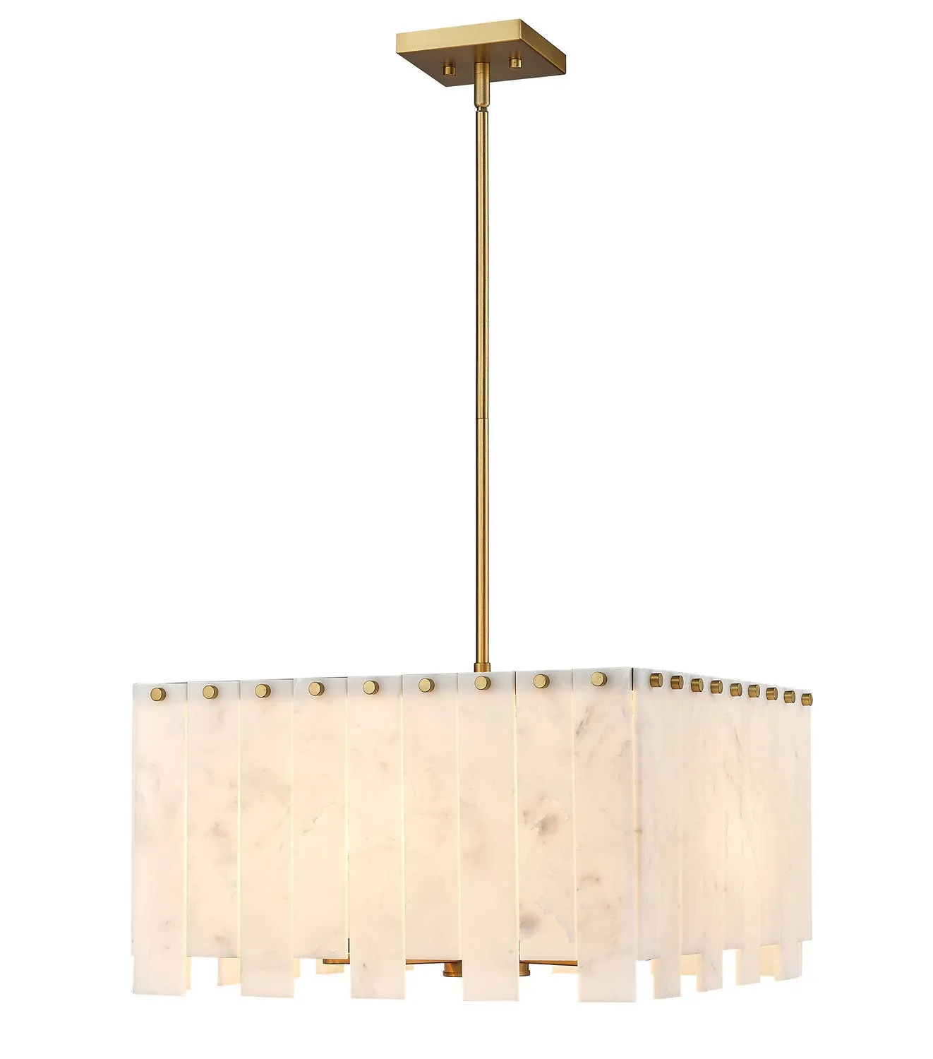 Viviana Four Light Pendant in Rubbed Brass