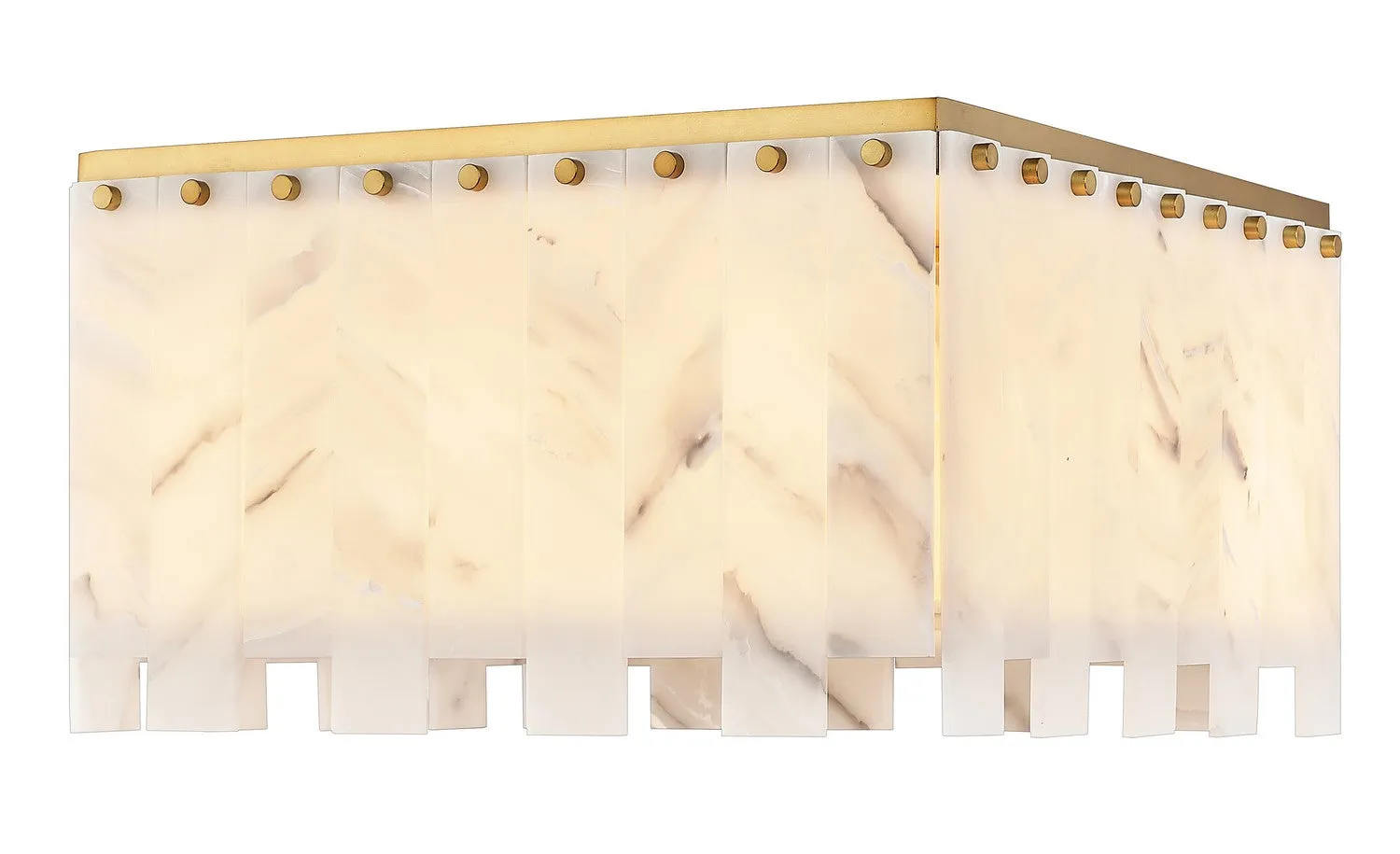 Viviana Nine Light Flush Mount in Rubbed Brass
