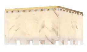 Viviana Nine Light Flush Mount in Rubbed Brass