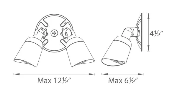 WAC Endurance Double Spot Wallpack Luminaire 120V 5000K Architectural Graphite WP-LED430-50-AGH