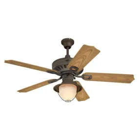 Westinghouse 7209800 52 Inch Weathered Iron Finish Light Oak ABS Blades Includes Light Kit with Yellow Alabaster Glass