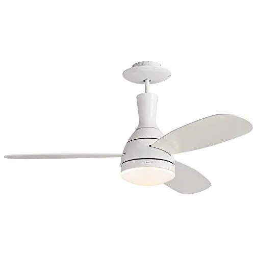 Westinghouse 7259800 48 Inch White Finish Reversible Blades (White/White Washed Pine) Includes Light Fixture with Opal Frosted Glass