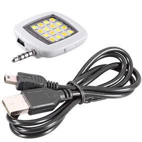 White 3.5mm 16 LED Selfie Flash Fill-in Light Cellphone Camera Spotlight Portable iphone smartphone