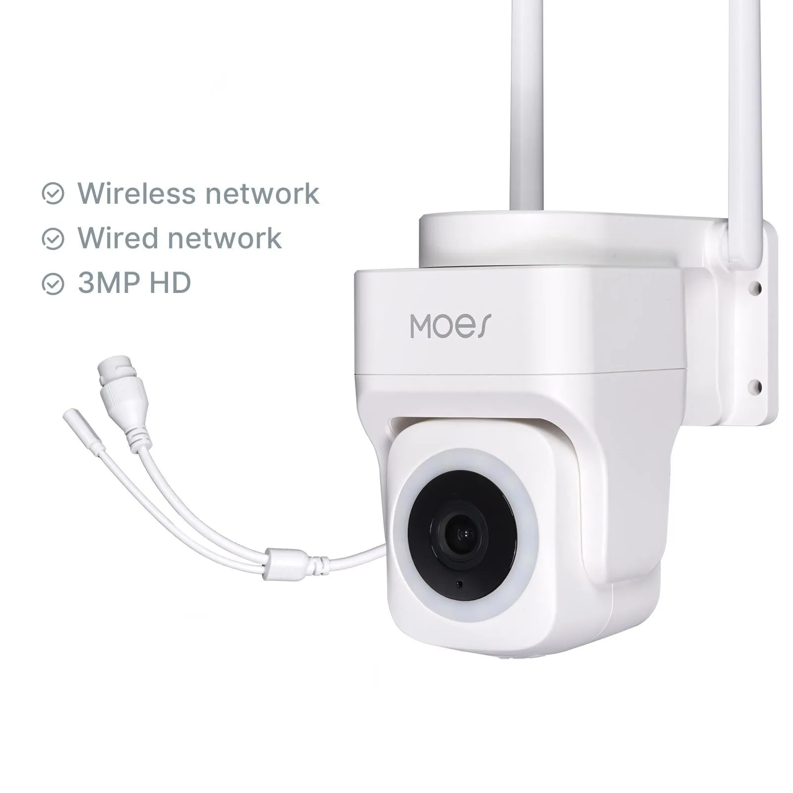 WiFi 3MP Smart Outdoor Security Camera RJ45 Network IP65 Waterproof EU Standard