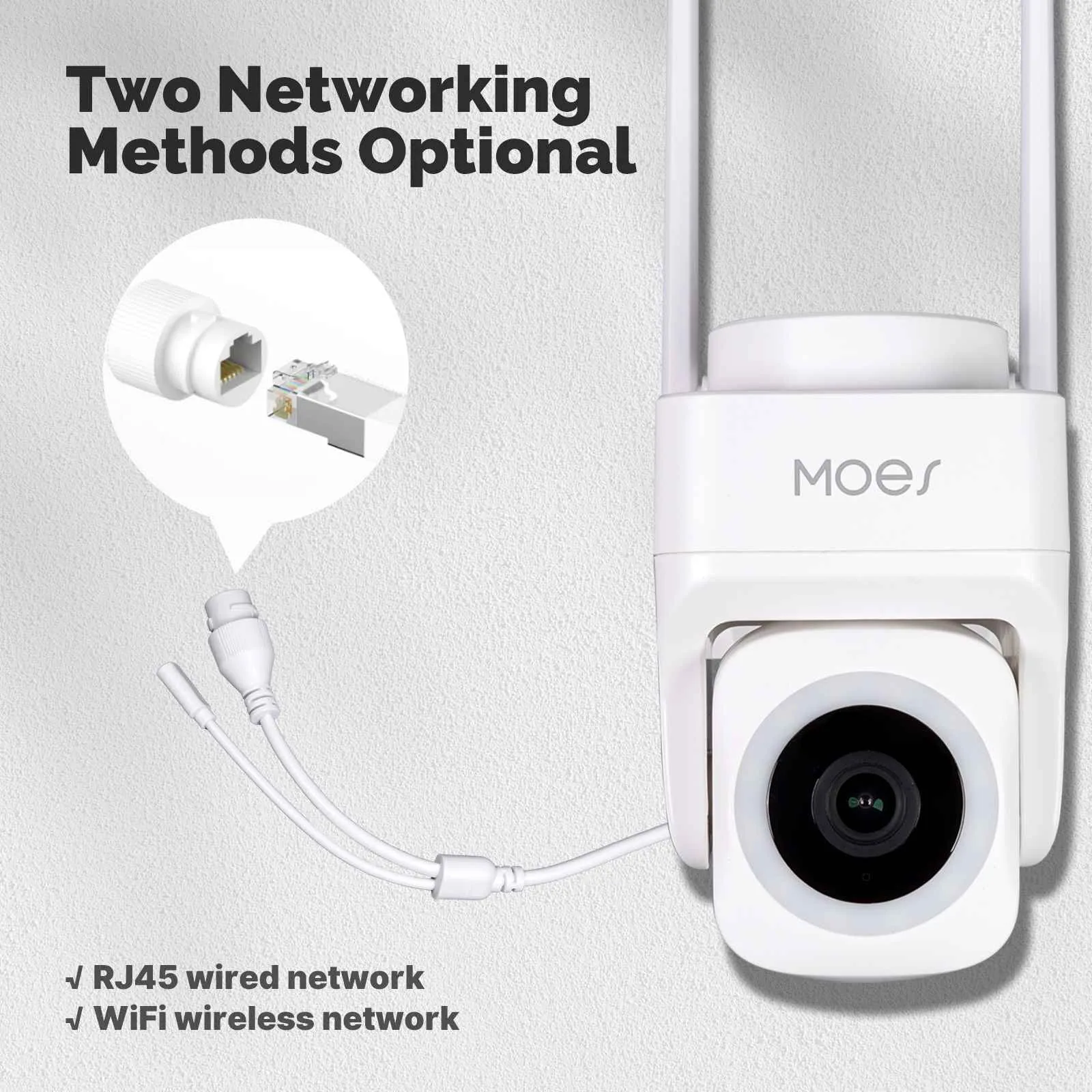 WiFi 3MP Smart Outdoor Security Camera RJ45 Network IP65 Waterproof EU Standard