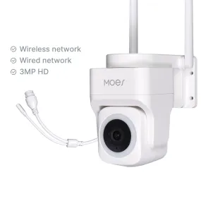 WiFi 3MP Smart Outdoor Security Camera RJ45 Network IP65 Waterproof EU Standard