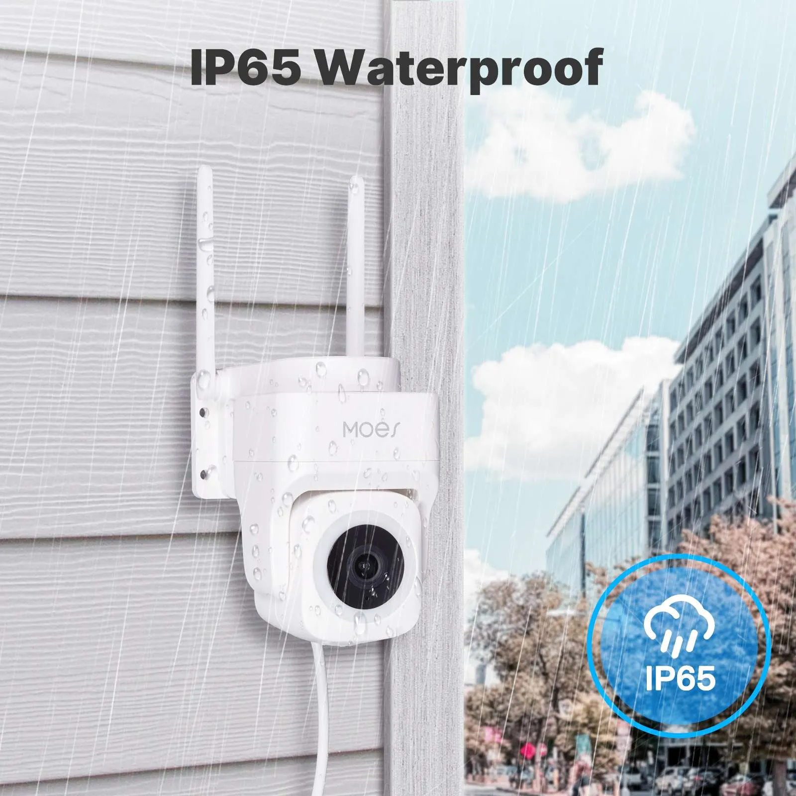 WiFi 3MP Smart Outdoor Security Camera RJ45 Network IP65 Waterproof EU Standard