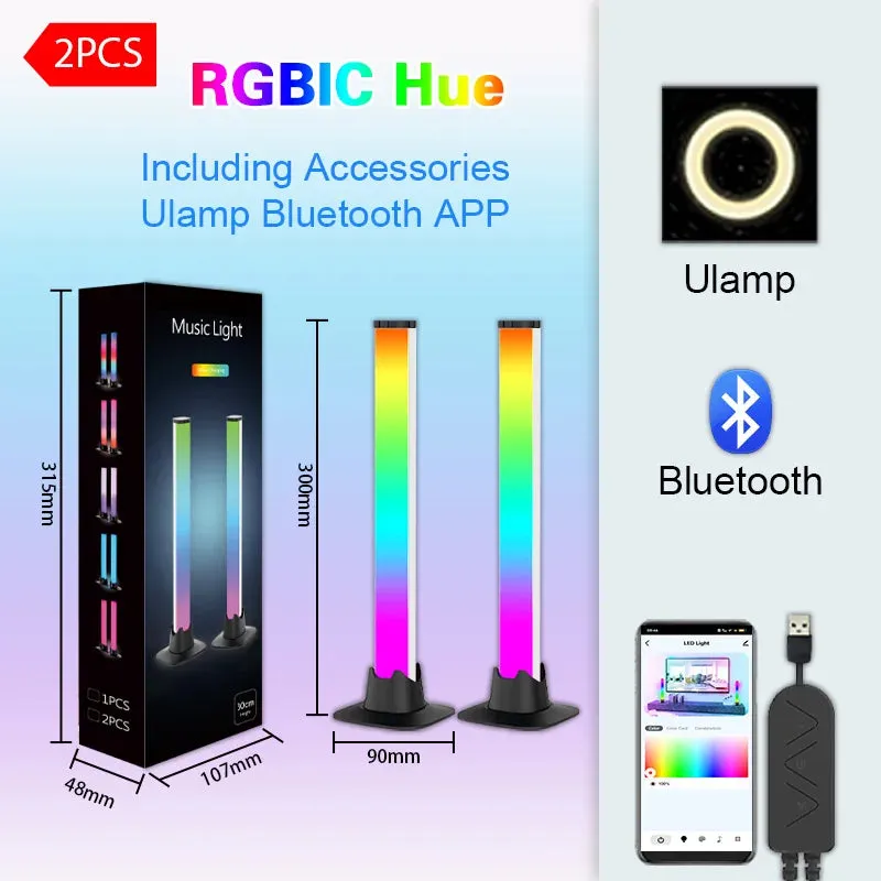 Wiscolor Tuya WiFi RGBIC LED Light Bar – Smart Music Syncing Desktop Lamp with Remote Control