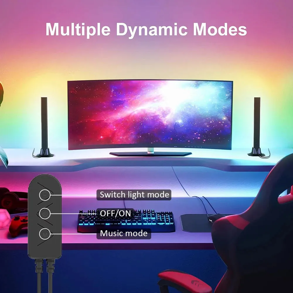 Wiscolor Tuya WiFi RGBIC LED Light Bar – Smart Music Syncing Desktop Lamp with Remote Control