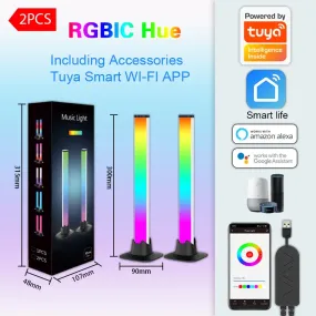 Wiscolor Tuya WiFi RGBIC LED Light Bar – Smart Music Syncing Desktop Lamp with Remote Control