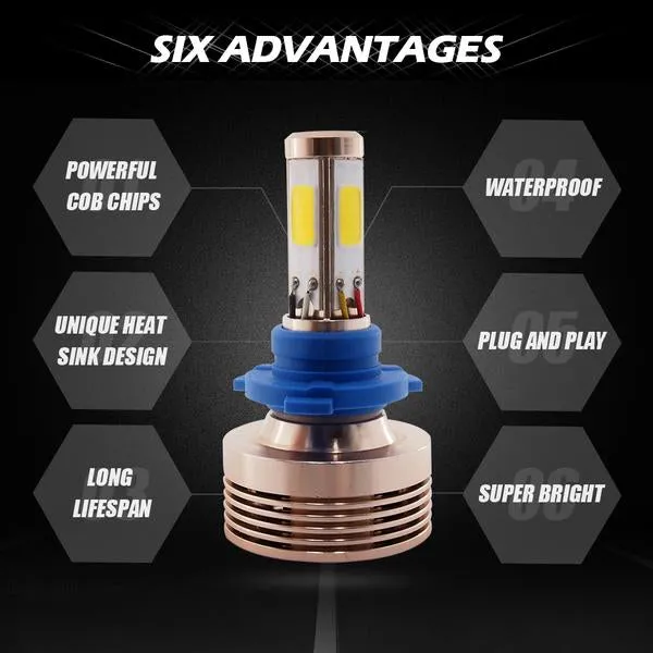 Xprite COB LED Headlight Conversion Kit 4S series - 9006/HB4 or 907/HB5 or H4 or H8/H9/H11 or H7 or H13