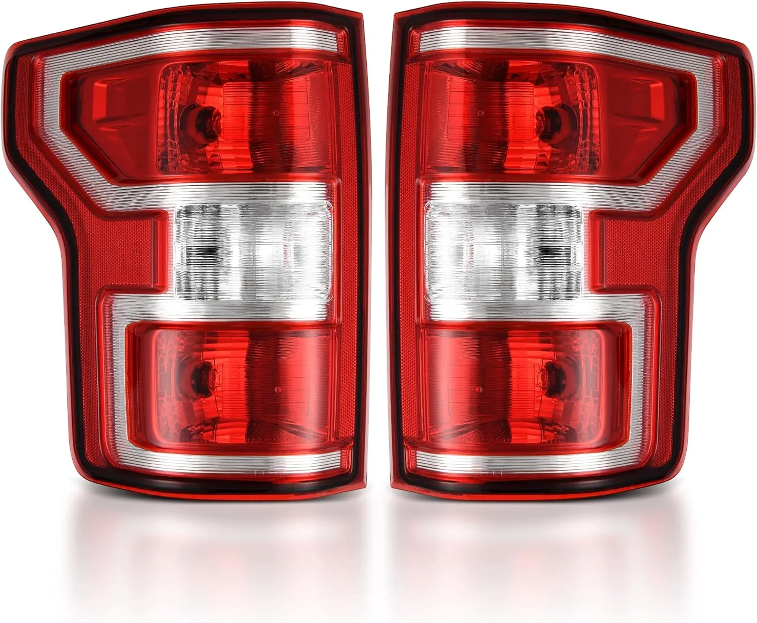 YITAMOTOR® Tail Light Assembly For 18-20 Ford F150 Halogen OE Replacement with Bulbs and Harness Red Brake Tail Light Rear Lamp - Left & Right Side