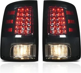 YITAMOTOR® Tail Lights Compatible with 2009-2018 Dodge Ram 1500, 2010-2018 Dodge Ram 2500 3500, 19-22 Ram 1500 Classic Black Smoked Lens Replacement LED Brake Tail Lamps Taillights Assembly