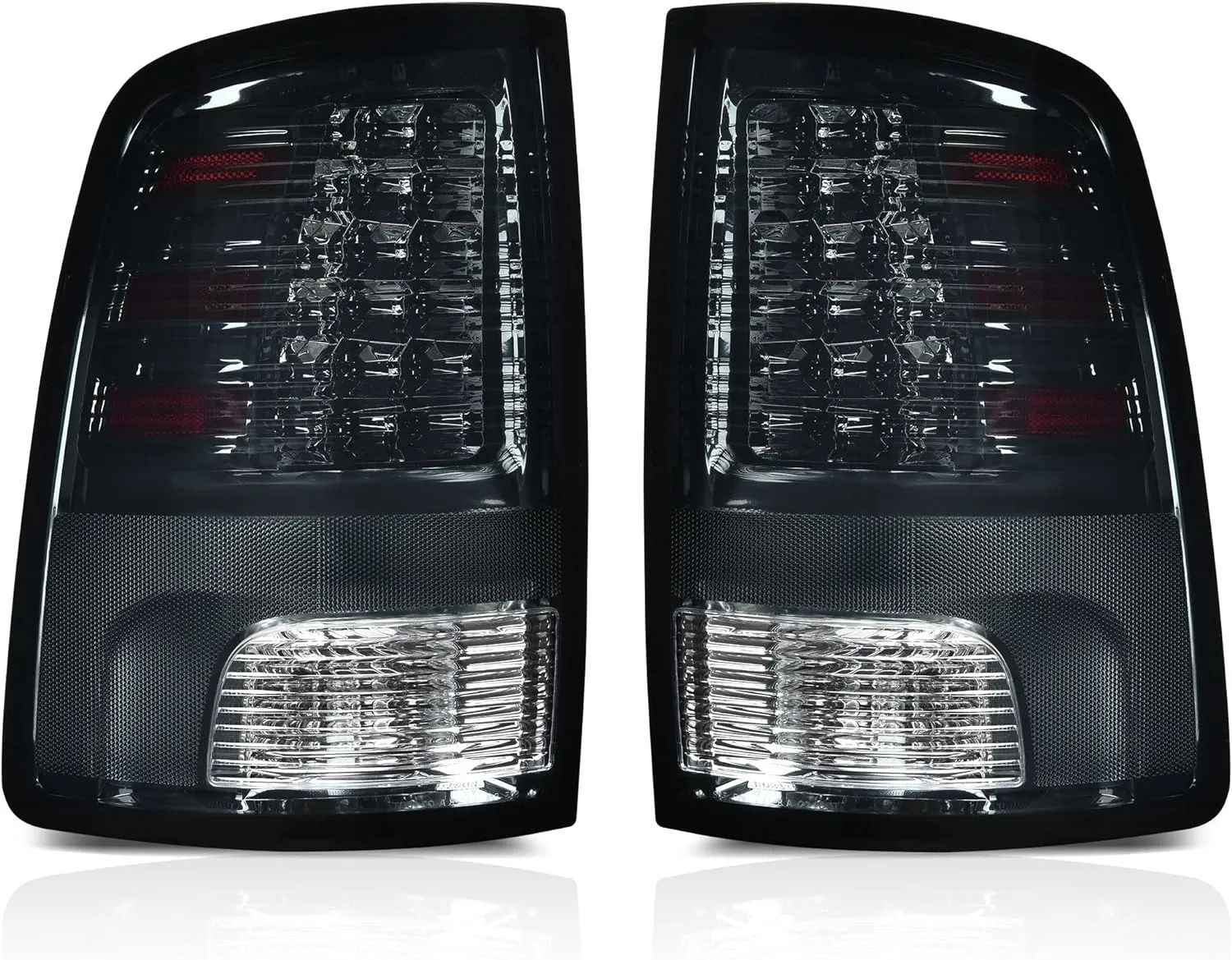 YITAMOTOR® Tail Lights Compatible with 2009-2018 Dodge Ram 1500, 2010-2018 Dodge Ram 2500 3500, 19-22 Ram 1500 Classic Black Smoked Lens Replacement LED Brake Tail Lamps Taillights Assembly