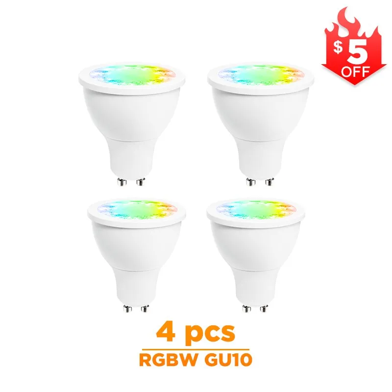 ZIGBEE rgbw gu10 spot light , rgbw rgb cct gu10 spotlight zigbee zll 5W AC100-240V led APP controller work with Amazon echo plus