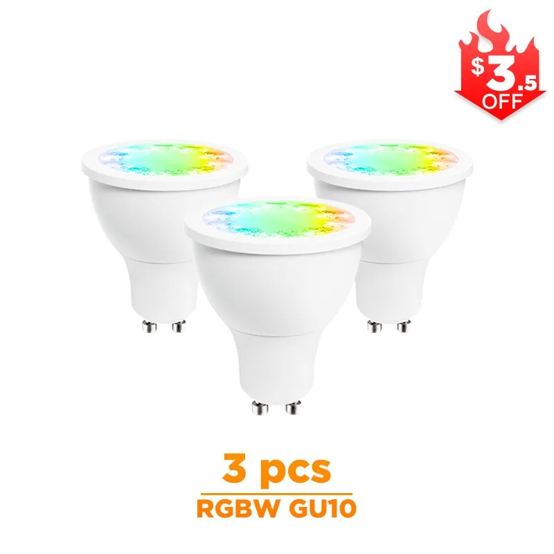 ZIGBEE rgbw gu10 spot light , rgbw rgb cct gu10 spotlight zigbee zll 5W AC100-240V led APP controller work with Amazon echo plus