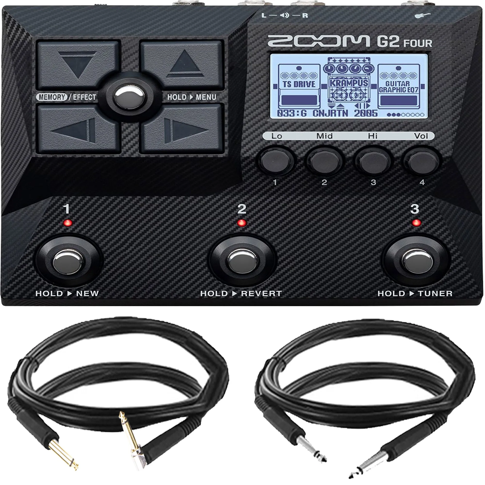 Zoom G2 Four Multi-Effect Guitar Pedal Cable Essential Kit