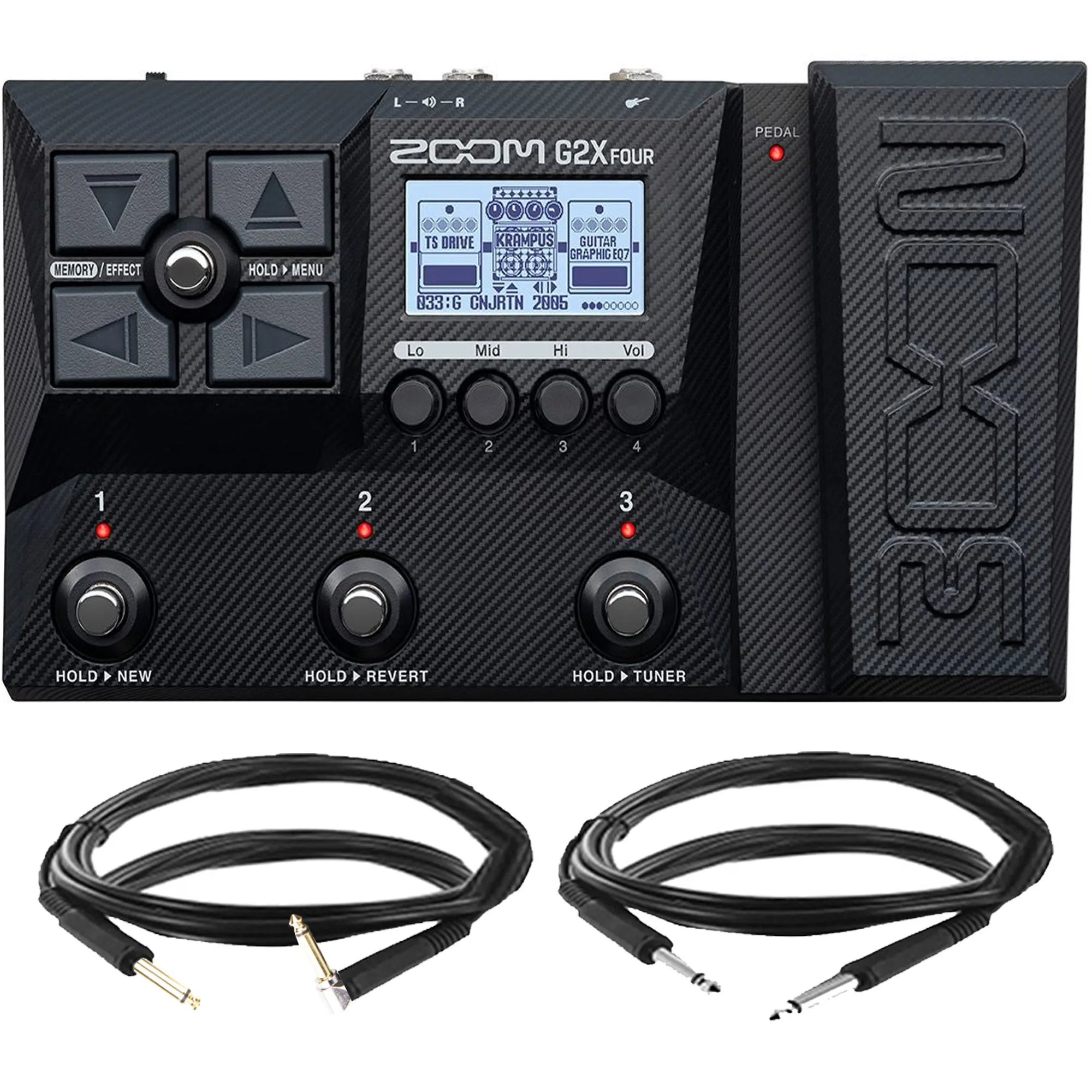 Zoom G2X Four Multi-Effect Guitar Pedal Cable Essential Kit